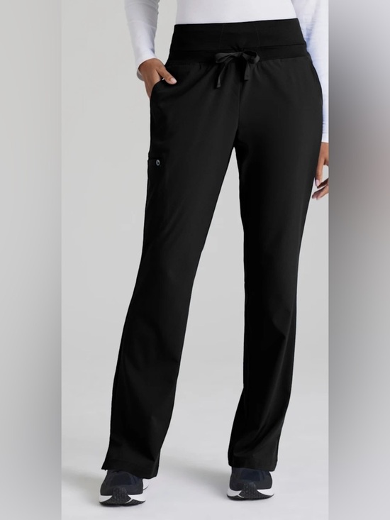 Barco One Pants - BARCO ONE Black Straight-Leg Scrub Pants with Drawstring Waist